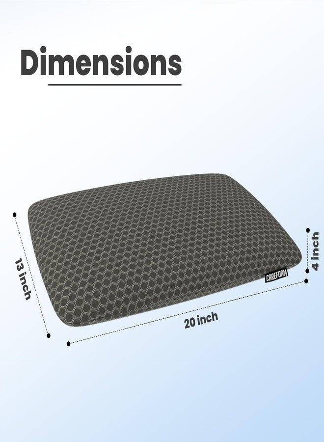 CareFoam وسادة كير فوم الطبية المصنوعة من إسفنج الذاكرة لنوم مريح وتخفيف آلام الرقبة والكتفين، مع غطاء جاكار أسود قابل للإزالة بسحاب، مقاس 20 × 13 × 4 بوصة، عبوة من قطعة واحدة - Image 5