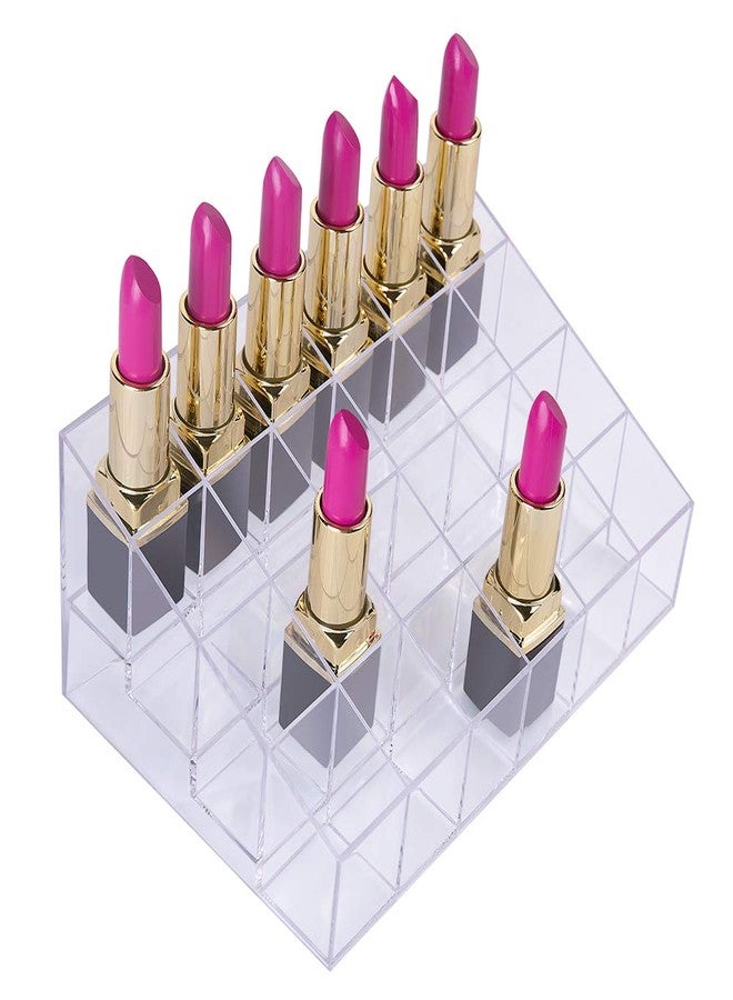 Benbilry Lipstick Holder, 24 Slots Clear Acrylic Lipstick Organizer Display Transparent Makeup Organizer(24 slots) - Image 2