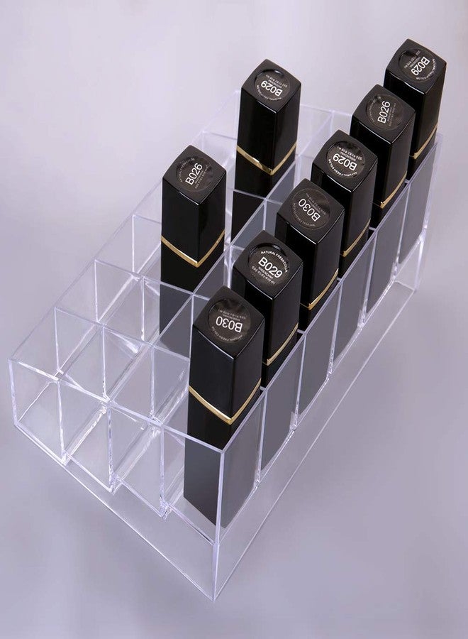 Benbilry Lipstick Holder, 24 Slots Clear Acrylic Lipstick Organizer Display Transparent Makeup Organizer(24 slots) - Image 3