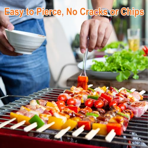 DOUDOULE 200PCS Bamboo Skewers for Appetizers, [6 Inch] Long Cocktail Picks Fancy Toothpicks for Appetizers, Flat Paddle Wooden Skewers Food Sticks for Party Drinks Fruit BBQ, Charcuterie Boards Accessories - Image 4