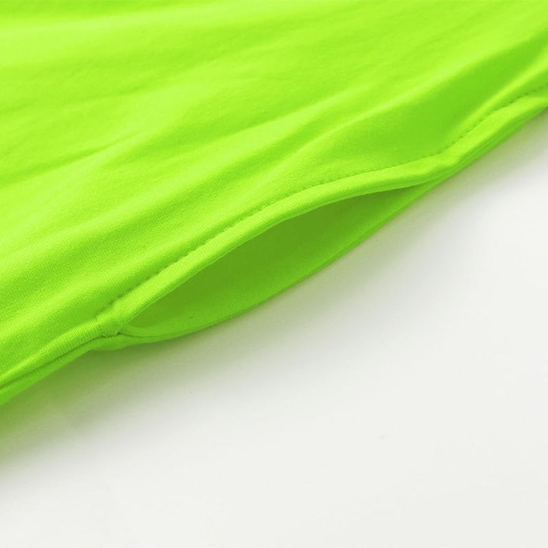 Noomelfish Girls Short Puff Sleeve Dress Summer Casual Knit Swing Twirl Skater Dresses with Pockets, Neon Green, Size 9-10 Years - Image 5