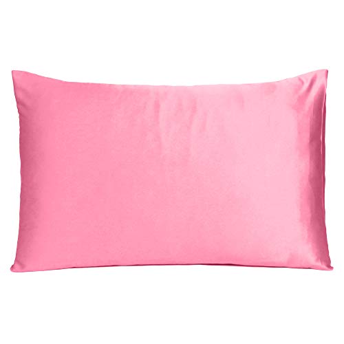 Oussum Satin Silk Pillowcase Pillow Case Covers with Envelop Closure for Hair and Skin Home Bedroom Decor Single Pcs Free scrunchi (King, Pink Lemonade) - Image 2