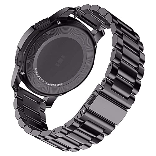 pTron 22mm Metal Chain Replacement Band Strap with Metal Buckle Compatible with Fire-Boltt, Boat, Noise, Amazfit, Stainless Steel Material, Quick-Release Pins, Adjustable Length (Black) - Image 2