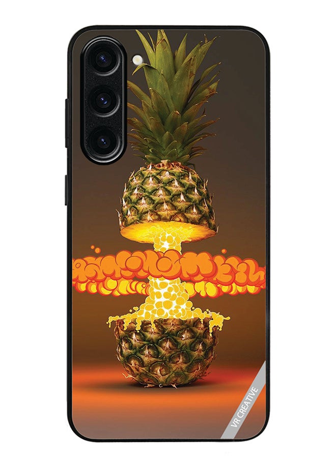 VR CREATIVE Protective Case Cover For Samsung Galaxy S24 Fire Pineapple Design Multicolour - Image 1