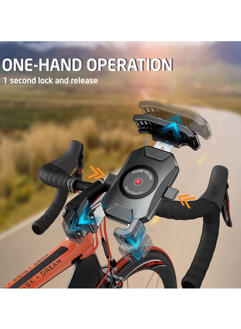 KASTWAVE Anti Theft Motorcycle Bike Phone Mount, Bike Ball Phone Holder Handlebar Double Socket Stem Mobile Holder with Aluminium1" Ball Base 360 Rotation Universal, Compatible for Smart Phones 4.0-7.0" - Image 5