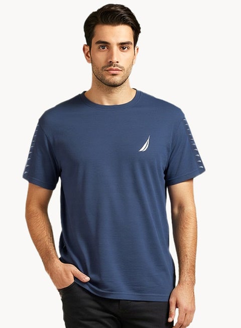 تيشيرت قطن بريميوم بقصة عادية بياقة دائرية