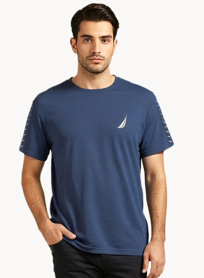 نوتيكا تيشيرت قطن بريميوم بقصة عادية بياقة دائرية