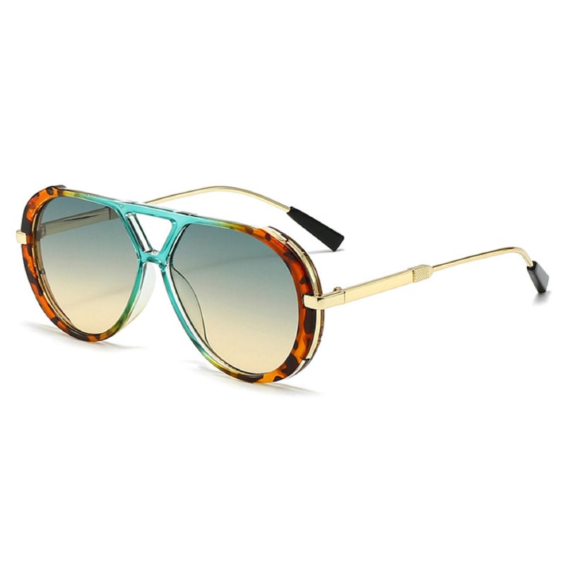 mincl Oversized Pilot Sunglasses for Women Men Trendy,Large Big Double beam Designer Fashion Vintage Shades Retro Sun Glasses (green) - Image 1