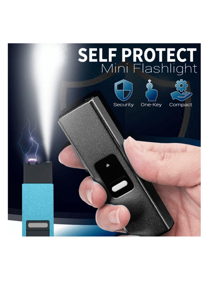 USB Rechargeable Flashlight LED Black 18.7 x 2.5 x 1.5 cm