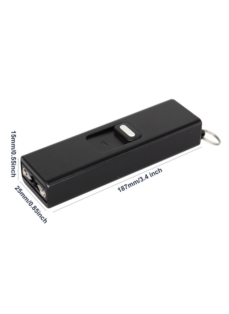 USB Rechargeable Flashlight LED Black 18.7 x 2.5 x 1.5 cm