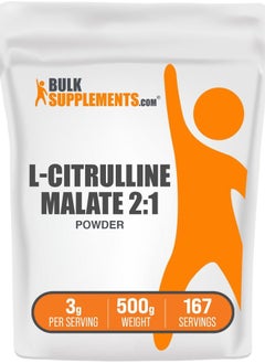 BULKSUPPLEMENTS.COM .com L-Citrulline Malate 2:1 Powder - Nitric Oxide Boost, Citrulline Malate Supplement - Unflavored & Gluten Free - 3g per Servings, 500g (1.1 lbs) (Pack of 1)  - Image 1