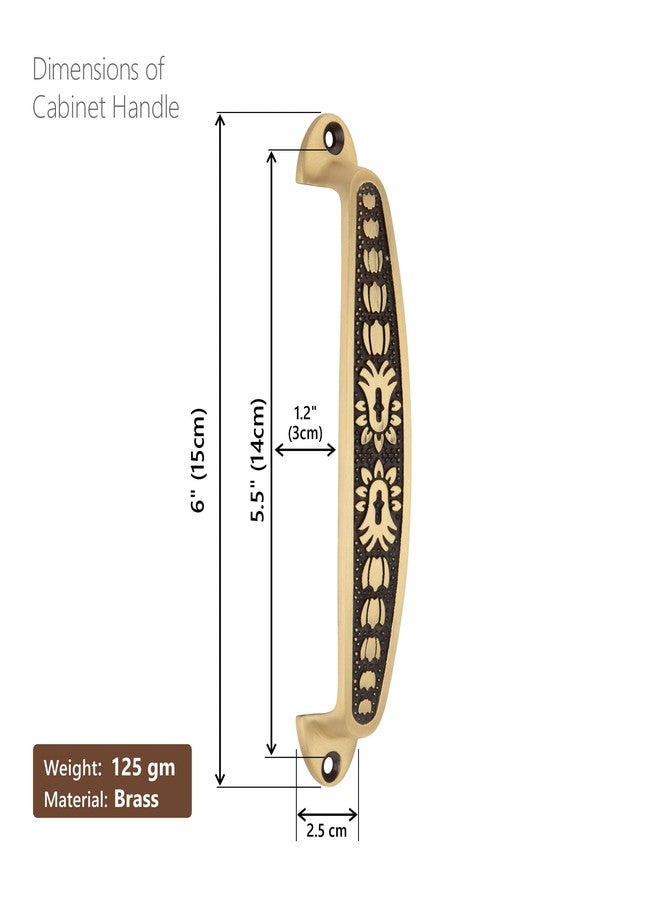 COMPASS Full Brass Cabinet Handle | Cabinets for All The Doors of House | Office | Hotels | Size: 6" CH-Rose, Antique Finish | Pack of 4 - Image 2