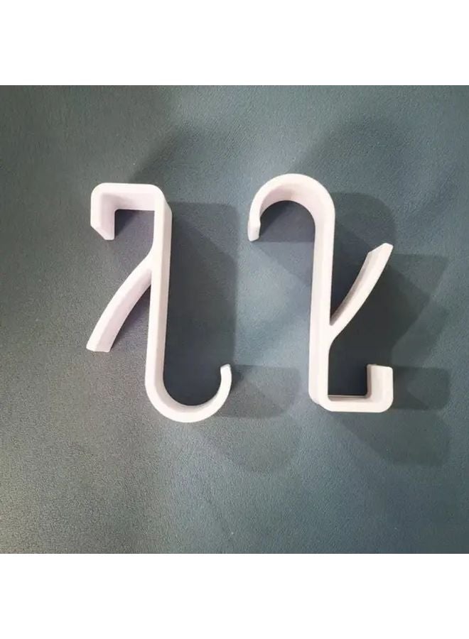 2pcs White Bathroom Hanger Clips Heated Towel Radiator Rail Hook Holder Multifunction Drying Rack - Image 1