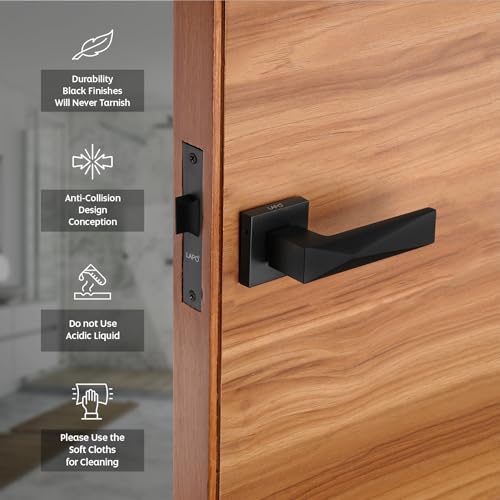 LAPO Door Lock for Bathroom & Balcony | 45x45 Lock Body | Brass Latch | Keyless Feature | Left Right Door Fit | Supports 30–50mm Door Thickness | Black Finish | 3 Years Warranty | Ro-131 - Image 5