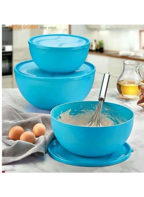A set of 4 x 1 bowls, a set of tightly sealed kneaders, the set consists of 4 sizes, multi-colored