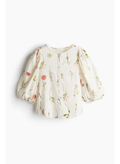 اتش اند ام Linen-blend blouse