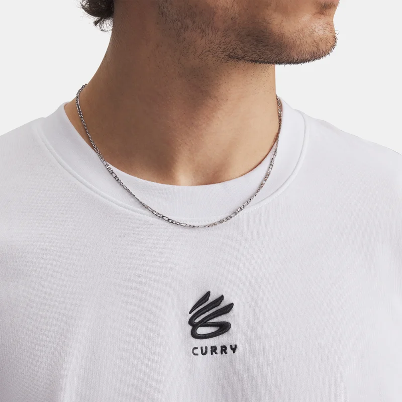 UNDER ARMOUR White Men's Curry Logo T-Shirt for Men | Best Price UAE
