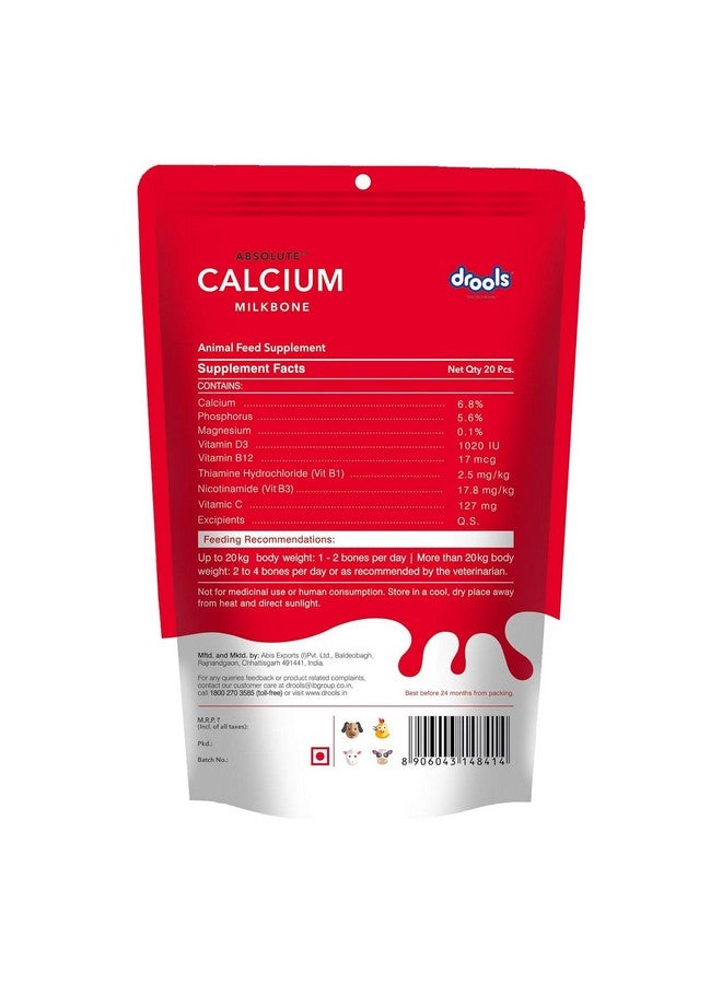 Drools Absolute Calcium Milk Bone for All Life Stages Pouch, 190G,Dogs - Image 2