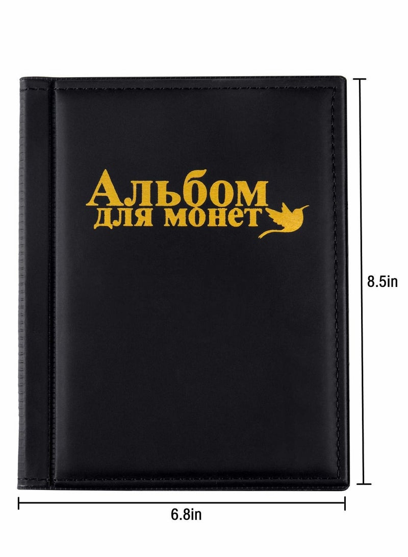 Currency Coin Album, Holder, 370 Pockets and Collecting Binder, 120 Paper Money Stamp Page Album Supplies for Collectors - Image 3