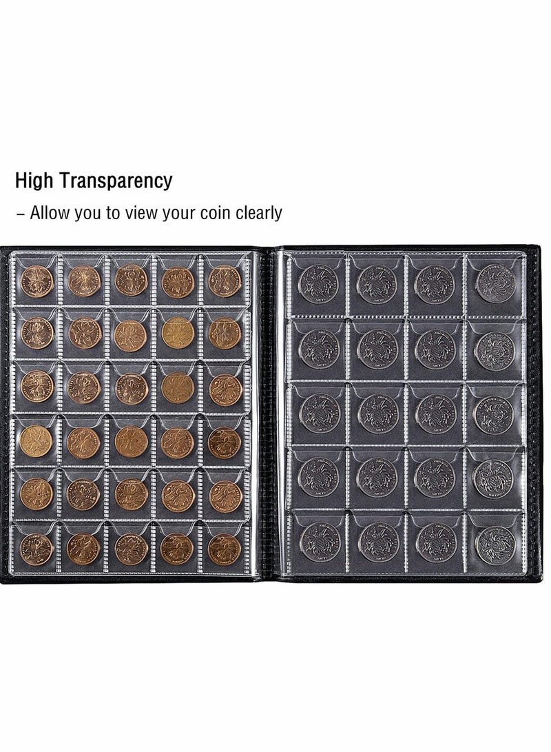 Currency Coin Album, Holder, 370 Pockets and Collecting Binder, 120 Paper Money Stamp Page Album Supplies for Collectors - Image 4