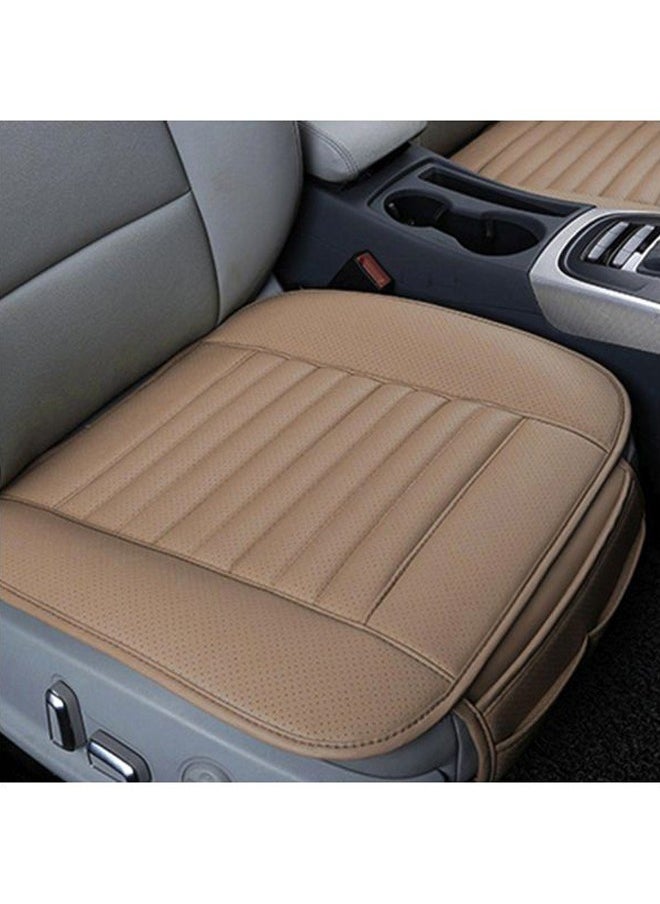 DUNISO Car Seat Cushion,Four Seasons Universal, Breathable Comfortable Non-tied Leather Seat Cushion Compatible with 95% Vehicle Fit for Cars Truck SUV or Vans（Beige）  - Image 1