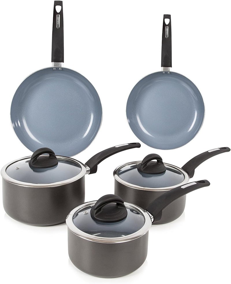Tower T80303 Cerasure 5 Piece Pan Set with Non-Stick Coating, Suitable for all Hob Types Including Induction, Graphite - Image 1