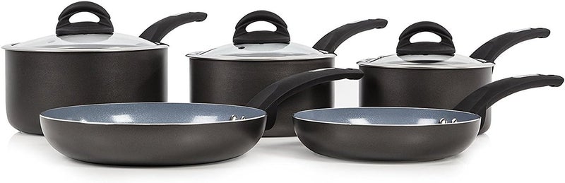 Tower T80303 Cerasure 5 Piece Pan Set with Non-Stick Coating, Suitable for all Hob Types Including Induction, Graphite - Image 2