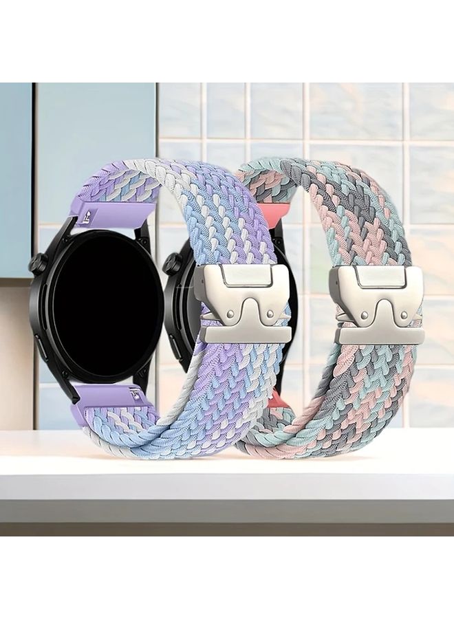 حزام نايلون متعدد الألوان بعرض 18 مم، قابل للتنفس وناعم، لساعات Galaxy Watch 4/5/6/7 FE مقاس 40 مم و44 مم. - Image 3