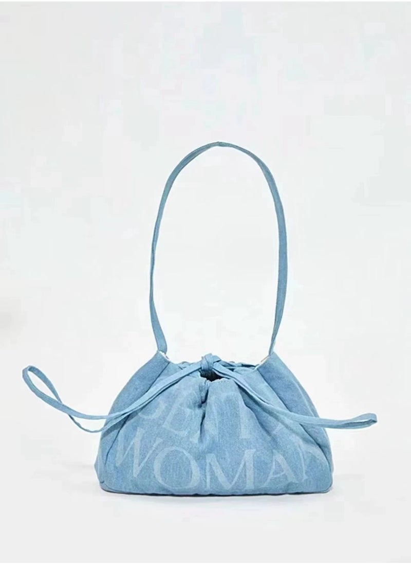 GENTLE WOMAN Gentle Woman Dumpling bag Denim drawstring shoulder bag  - Image 1