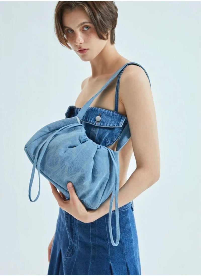 GENTLE WOMAN Gentle Woman Dumpling bag Denim drawstring shoulder bag  - Image 2