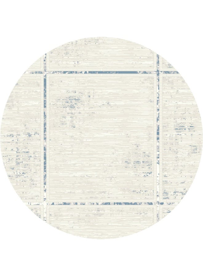 DANUBE HOME سجادة أوربانا المعاصرة | سجادات معاصرة قابلة للغسل | سجادة أرضية من بولي بروبيلين + بوليستر | سجادة داخلية لغرفة المعيشة وغرفة الطعام وغرفة النوم 150X150 سم - أبيض أزرق