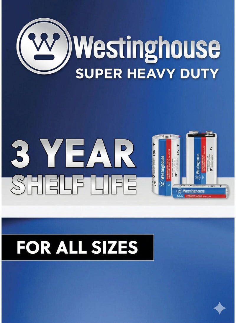 Westinghouse 24 Batteries (12x AA & 12x AAA) Super Heavy Duty Zinc Batteries 1.5V | Leak-Proof| Long-Lasting Power for Flashlights, Toys, Remotes.((LEDPocket Light Gift)) - Image 3