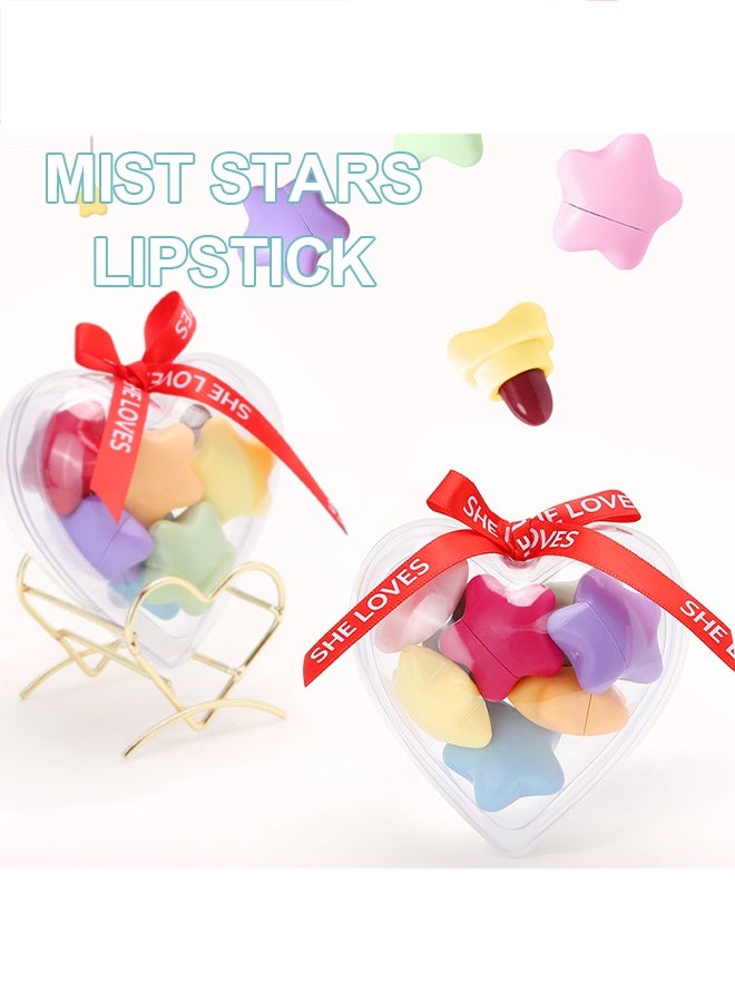 Sheloves Mist Stars Lipstick，Cute Lipstick For Girls Women, 8-Color Matte Color Mini Star Capsule Lipstick Set, Long Lasting Non Stick Cups, Star Candy Portable Colorful Velvet Lipsticks Mini Size - Image 3