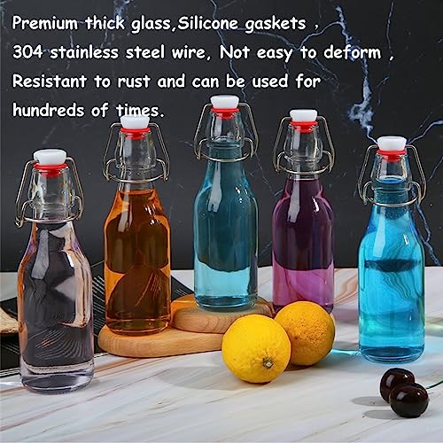 ZEBEIYU 10 Pack Swing Top Glass Bottles 8.5 oz,Flip Top Beer Brewing Bottles for Kombucha, Homemade, Kefir, Water, Beverages, Soda, Oil, Vinegar, Fermentation,Limoncello - Image 5