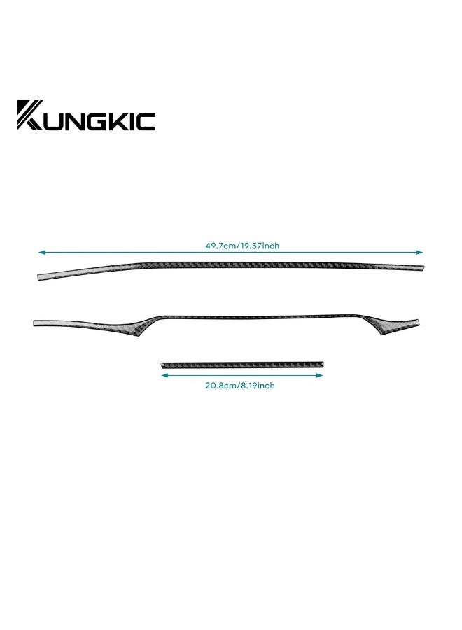 KUNGKIC For KIA Stinger 2019 2020 2021 2022 2023 LHD RHD Real Soft Carbon Fiber Car Central Control Strip Sticker Interior Accessories - Image 4