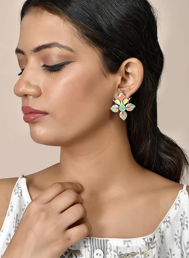 فويلا Bagh E Fiza Rangoli Pattern Earrings