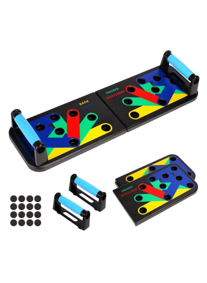 HEXAR® Push Up Board, Foldable 12-in-1 Fitness Board, Home Workout Equipment, Pushup Handles for Floor, Multi Muscle Strength Training Equipment for Men and Women - Image 1