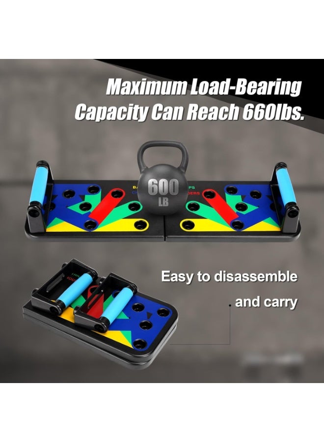 HEXAR® Push Up Board, Foldable 12-in-1 Fitness Board, Home Workout Equipment, Pushup Handles for Floor, Multi Muscle Strength Training Equipment for Men and Women - Image 3