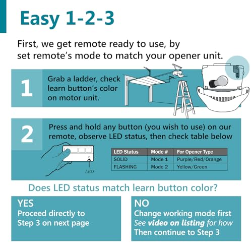 Solidremote Garage Door Opener Remote, for Chamberlain, LiftMaster 371LM 373LM 971LM 973LM, Universal, 2 Pack - Image 4
