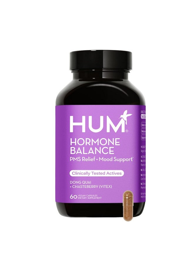 هوم توازن هرمونات HUM - مكمل غذائي لصحة المرأة - دعم للتقلصات والرغبة الشديدة في تناول الطعام والتهيج والتوازن الهرموني - دعم شهري للنساء من Chasteberry وDong Quai (60 قرصًا)  - Image 1