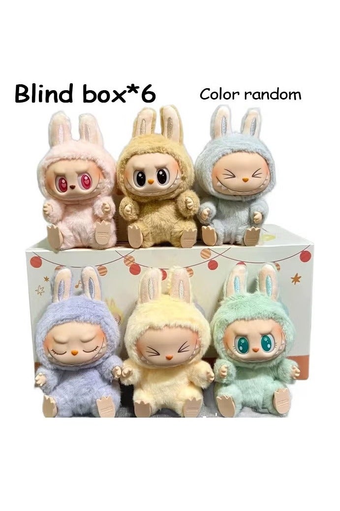 6pcs الجيل الثاني لابوبو الوحوش المثيرة ماكارون فينيل الوجه سلسلة أرقام لعبة جميلة جميلة شخصية دمية (مربع أعمى) - Image 1