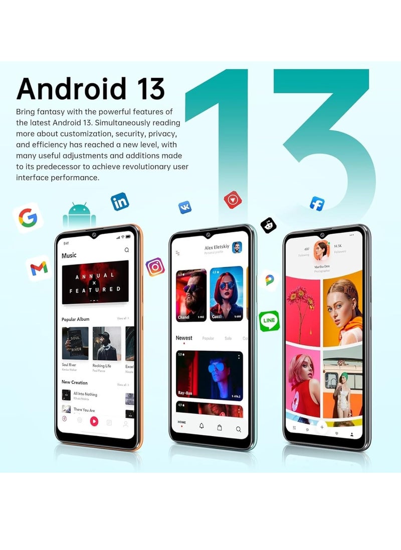 Cubot Note 21 Unlocked Cell Phone, Smartphone Android 13, 12GB RAM (6GB+6GB Extended), 128GB ROM, 5200mAh Battery 6.56" HD+ Display, 50MP Rear Camera, Dual SIM (Green)  - Image 4