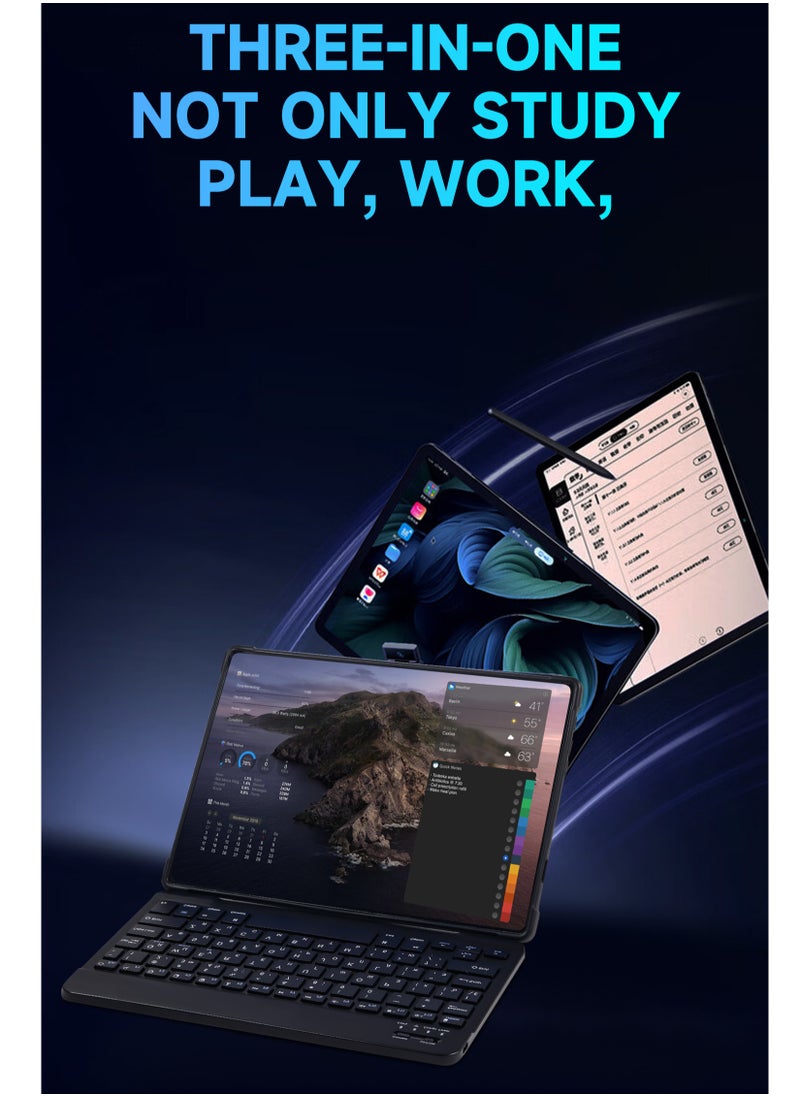 X - Prime i16 Pro Android 12 Tablet 10.1-Inch HD+ Display | 12GB RAM 512GB ROM | Octa-Core, Dual SIM 5G, Wi-Fi | With Keyboard & Mouse | Learning Tablet for Students-Blue  - Image 2