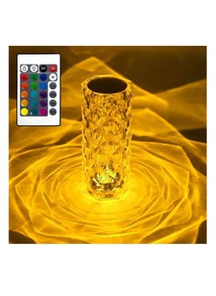 Crystal Lamp 16 Color Changing RGB Crystal Table Lamp Touch Dimmable Rose Crystal Diamond Night Light with Remote Control and USB Rechargeable  Crystal Lamp for Bedroom