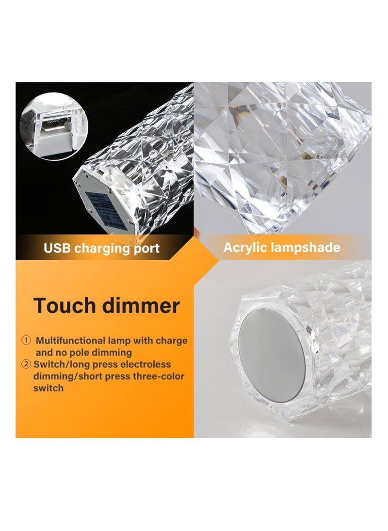 Generic - Crystal Lamp 16 Color Changing RGB Crystal Table Lamp Touch Dimmable Rose Crystal Diamond Night Light with Remote Control and USB Rechargeable  Crystal Lamp for Bedroom - Image 1