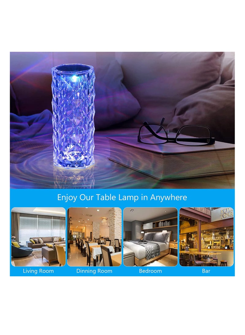 Generic - Crystal Lamp 16 Color Changing RGB Crystal Table Lamp Touch Dimmable Rose Crystal Diamond Night Light with Remote Control and USB Rechargeable  Crystal Lamp for Bedroom - Image 1
