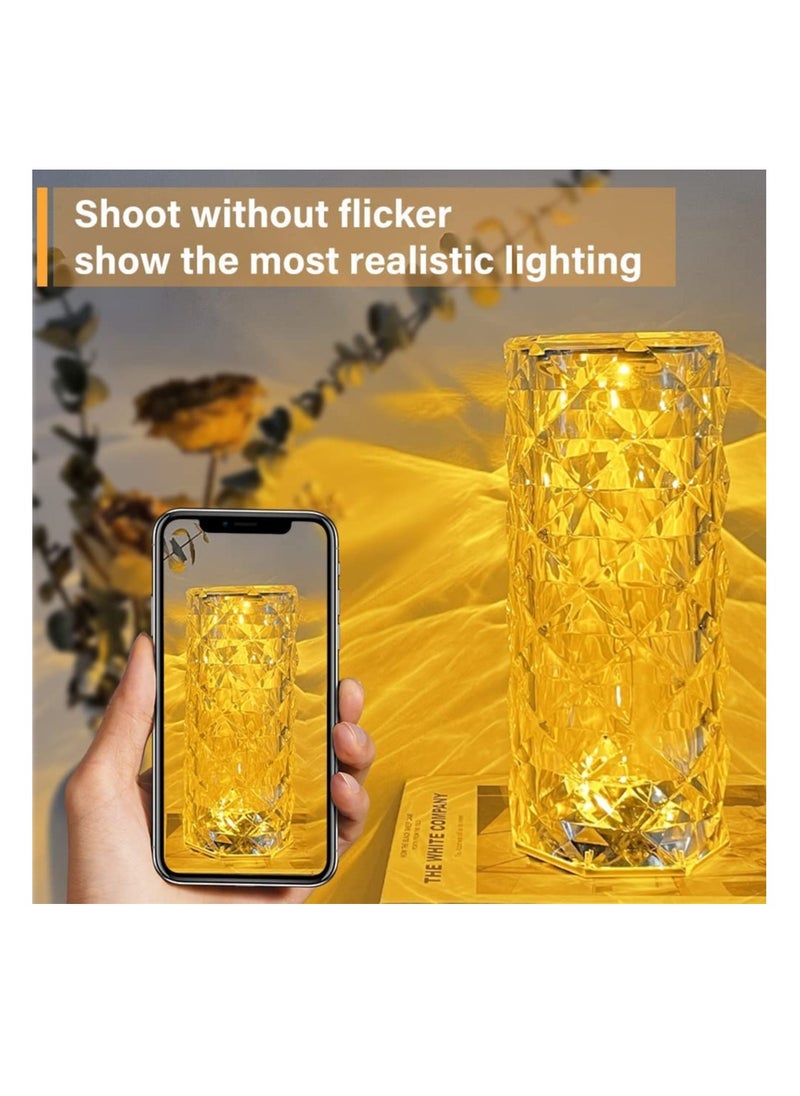 Generic - Crystal Lamp 16 Color Changing RGB Crystal Table Lamp Touch Dimmable Rose Crystal Diamond Night Light with Remote Control and USB Rechargeable  Crystal Lamp for Bedroom - Image 1