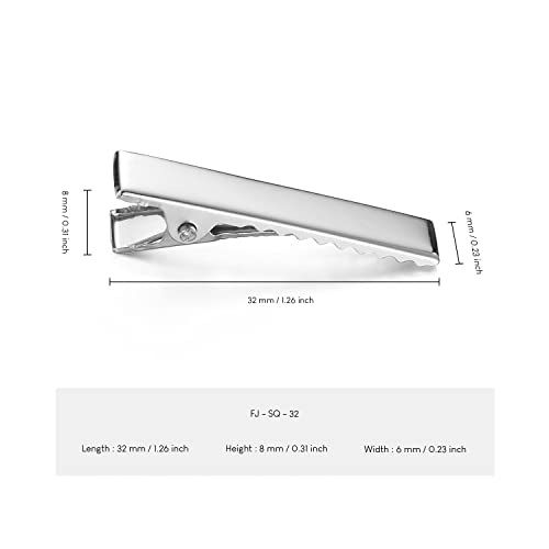 UJOY Flat Metal Single Prong Alligator Duckbills Diy Barrette Bow Silver Hair Clips For Women (Pack Of 50, 3.2Cm) - Image 3