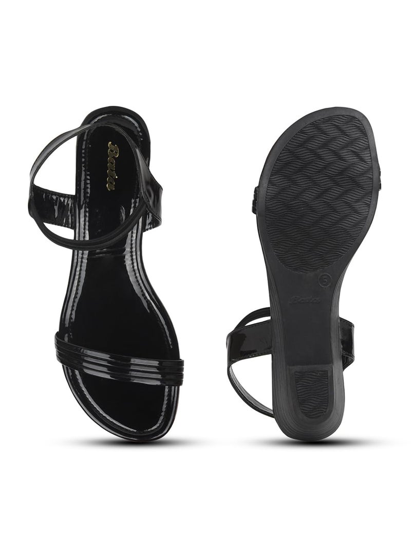 Bata Women's Slip-on Sandal - Black (4 UK) (5616219) - Image 4