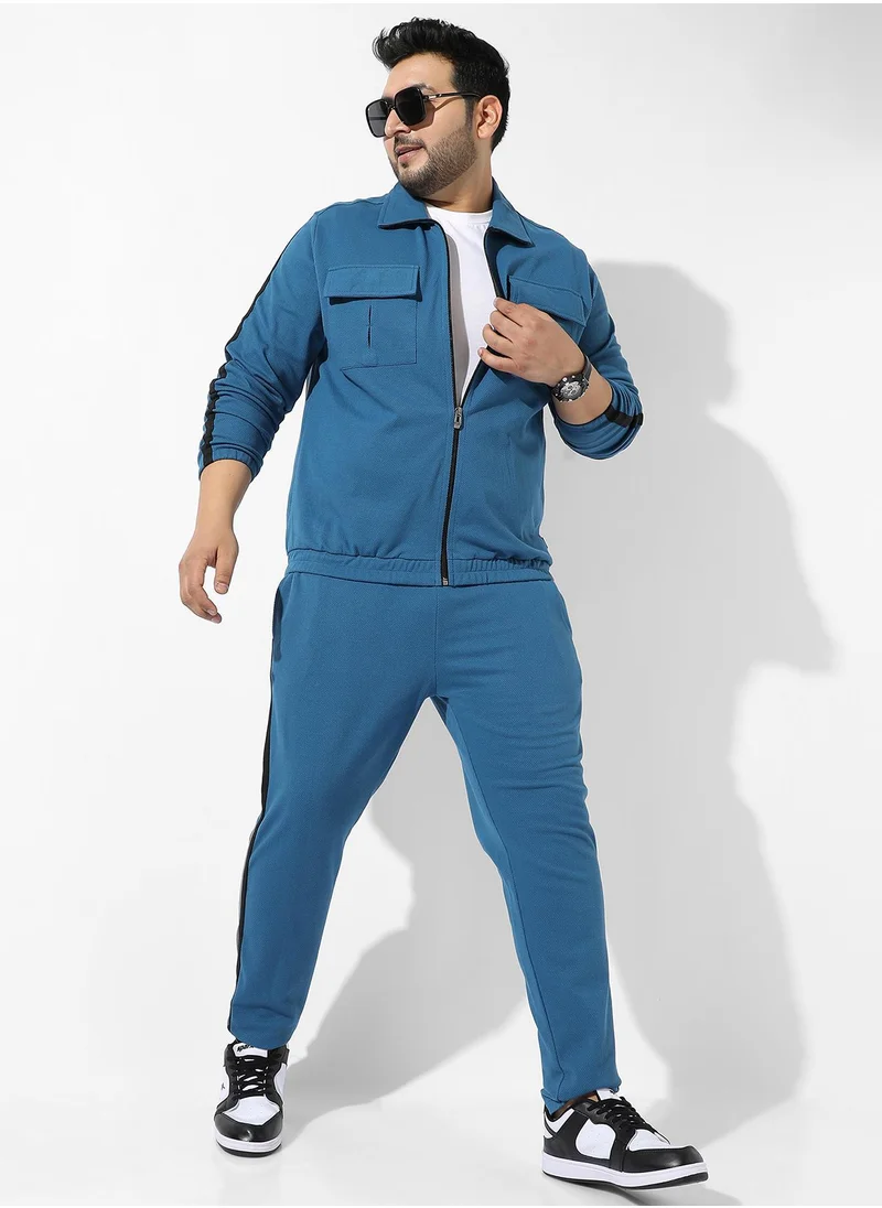 Instafab Plus Zip-Front Co-Ord Set With Flap Pocket